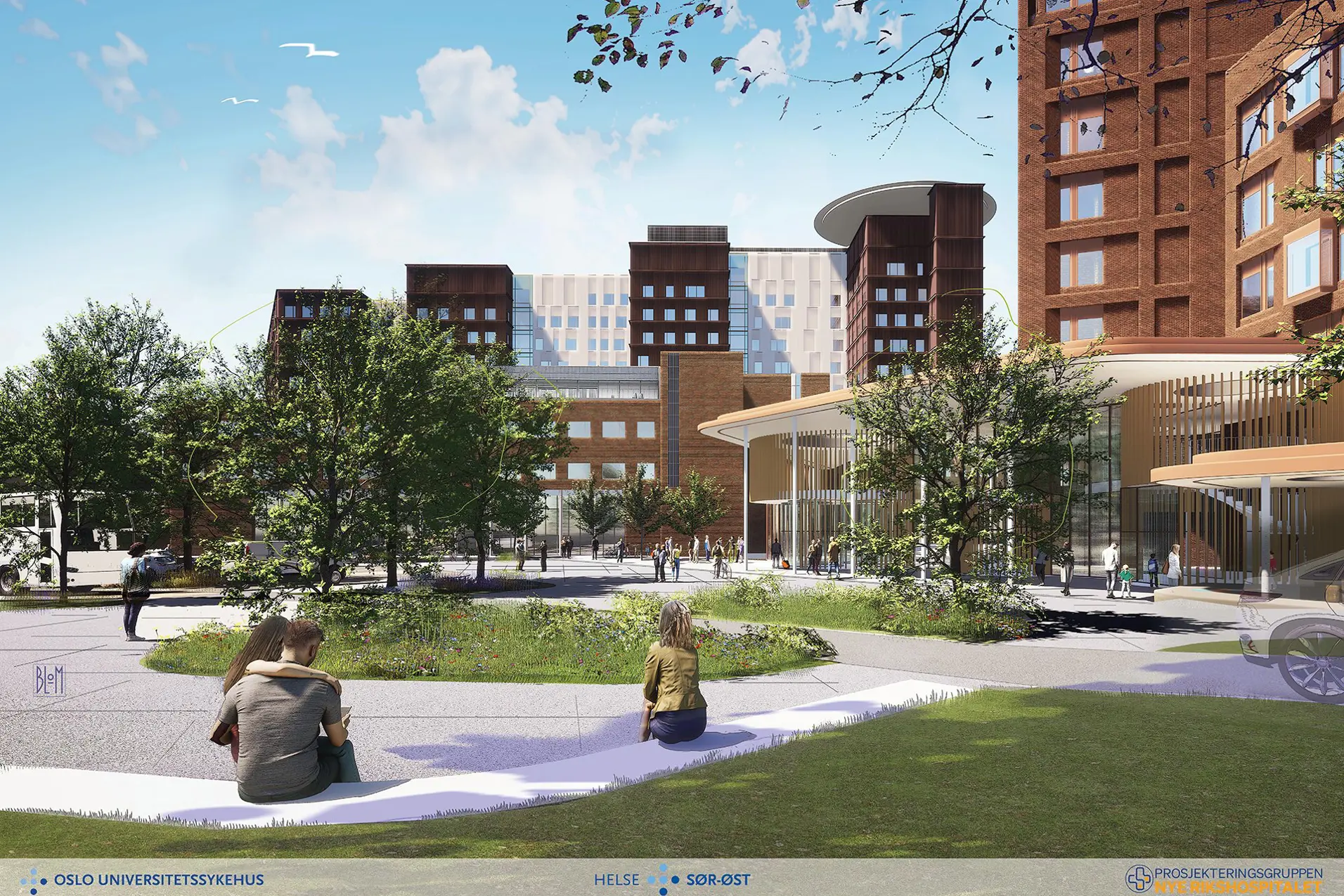 En gruppe mennesker som sitter på en benk i en park